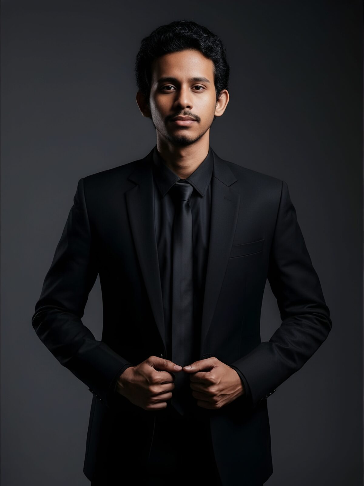 Portrait of Suvojeet Sengupta in a black suit